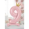 Balão de Ar NÚMERO 9 Rosa Coroa - 84CM